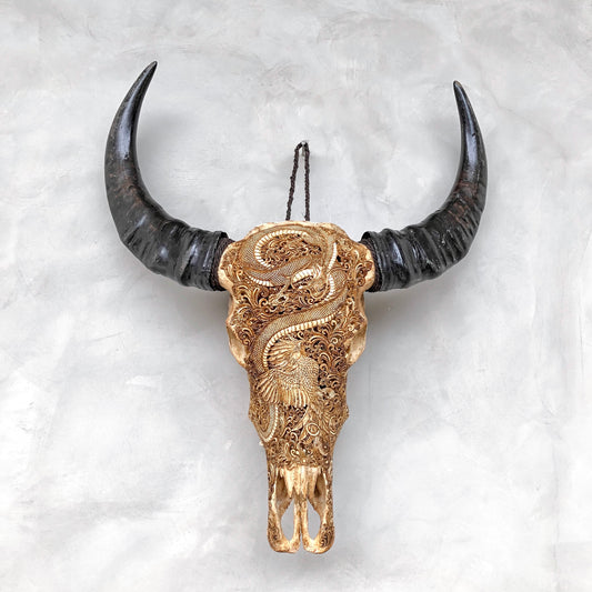 Draak Phoenix | Gegraveerde Buffelschedel