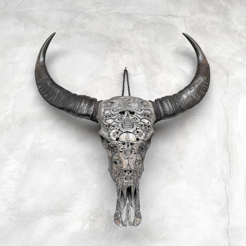 Macabere Diablo | Gegraveerde Buffelschedel