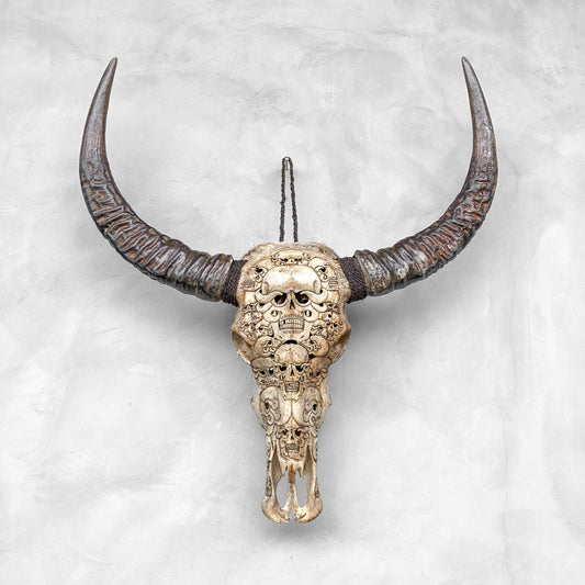 Macabere Diablo | Gegraveerde Buffelschedel