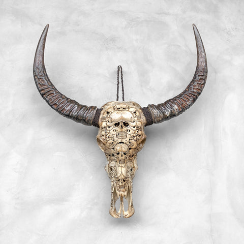 Macabere Diablo | Gegraveerde Buffelschedel