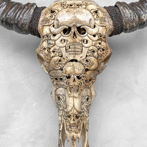 Macabere Diablo | Gegraveerde Buffelschedel