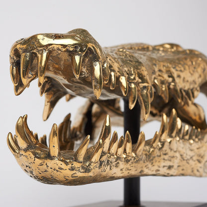 Levensechte Bronzen Krokodillenschedel